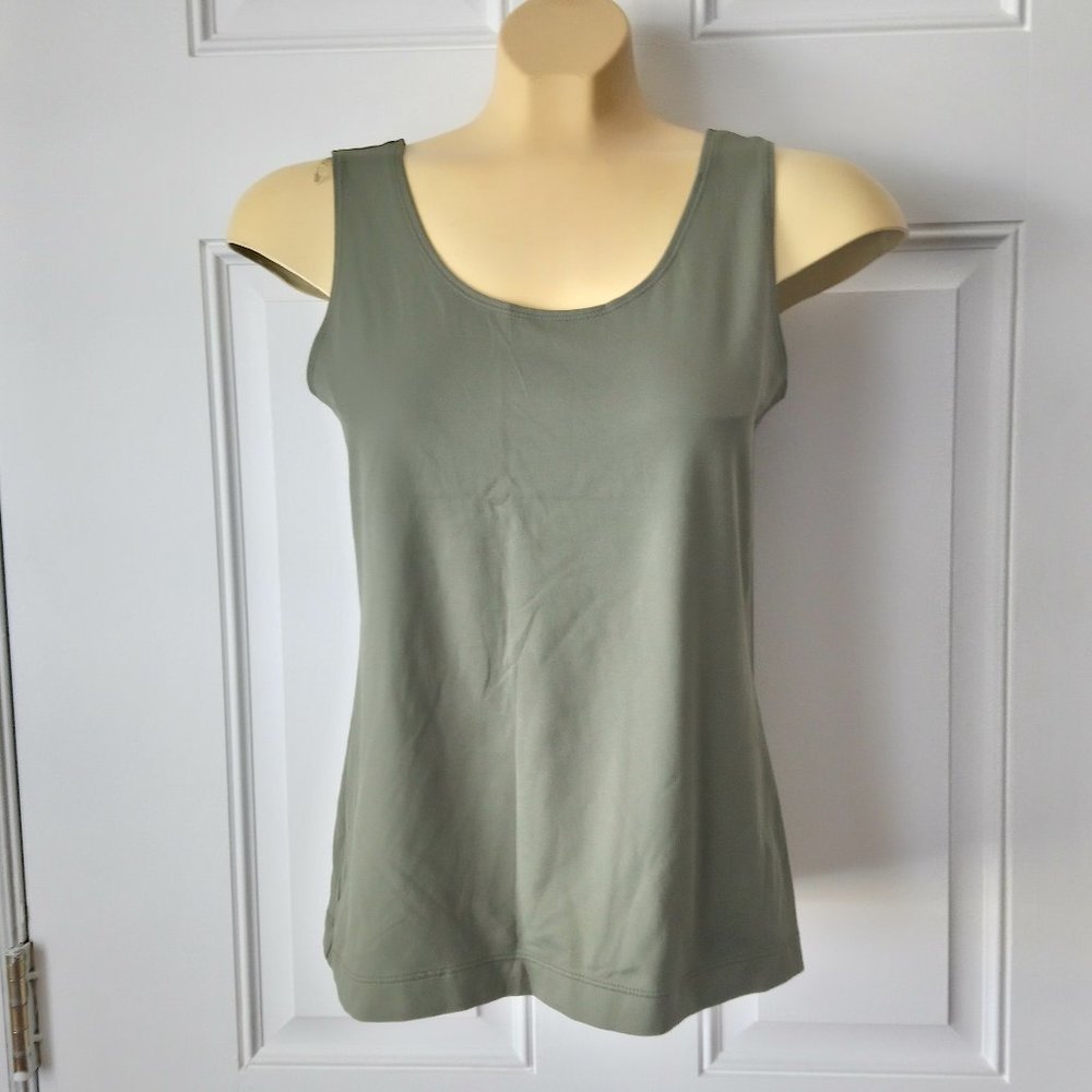 CHICO'S Green Olive Tank Cami Top Sz 1/S